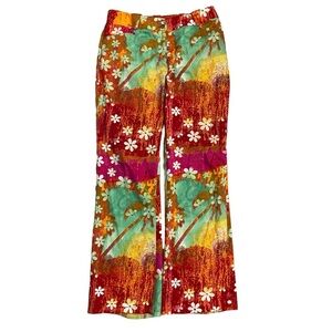 Juliana Collezione Vibrant Multicolor 1960's Inspired Floral‎ Pants Ladies 10